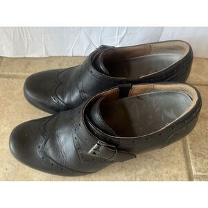 Clarks Artisan Oxfords Women SZ 9.5‎ Ciera Tide BLACK Wingtip Leather